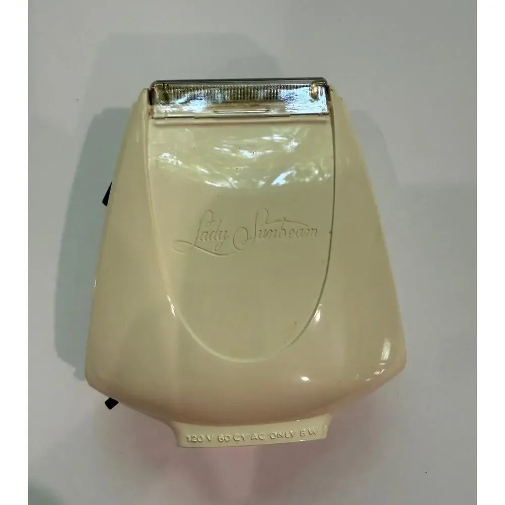 Vintage Lady Sunbeam Electric Shaver Lighted Razor w/ Case Works Mid Century